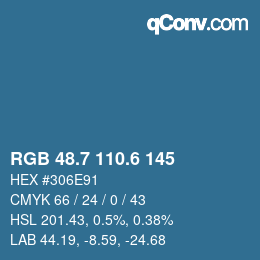 カラーコード: RGB 48.7 110.6 145 | qconv.com