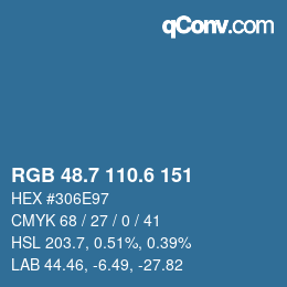 カラーコード: RGB 48.7 110.6 151 | qconv.com