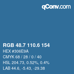 カラーコード: RGB 48.7 110.6 154 | qconv.com