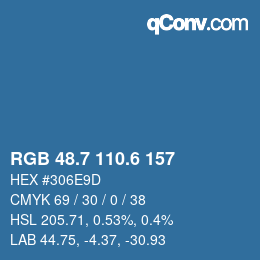 カラーコード: RGB 48.7 110.6 157 | qconv.com