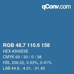 カラーコード: RGB 48.7 110.6 158 | qconv.com