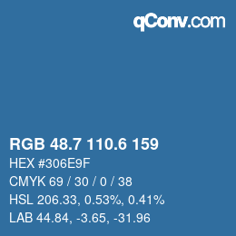 カラーコード: RGB 48.7 110.6 159 | qconv.com
