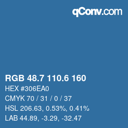 カラーコード: RGB 48.7 110.6 160 | qconv.com