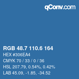 カラーコード: RGB 48.7 110.6 164 | qconv.com