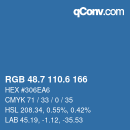 カラーコード: RGB 48.7 110.6 166 | qconv.com