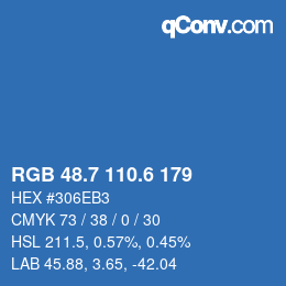 カラーコード: RGB 48.7 110.6 179 | qconv.com