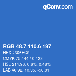 カラーコード: RGB 48.7 110.6 197 | qconv.com