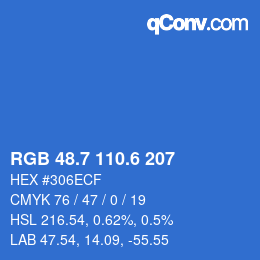 カラーコード: RGB 48.7 110.6 207 | qconv.com
