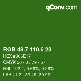 カラーコード: RGB 48.7 110.6 23 | qconv.com