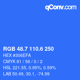 カラーコード: RGB 48.7 110.6 250 | qconv.com