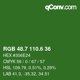 カラーコード: RGB 48.7 110.6 36 | qconv.com