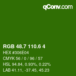 カラーコード: RGB 48.7 110.6 4 | qconv.com