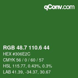 カラーコード: RGB 48.7 110.6 44 | qconv.com