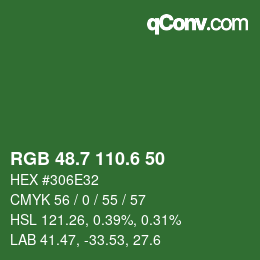 カラーコード: RGB 48.7 110.6 50 | qconv.com