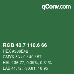 カラーコード: RGB 48.7 110.6 66 | qconv.com