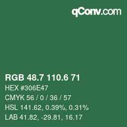 カラーコード: RGB 48.7 110.6 71 | qconv.com