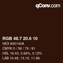 カラーコード: RGB 48.7 20.6 10 | qconv.com
