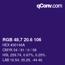 カラーコード: RGB 48.7 20.6 106 | qconv.com
