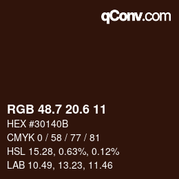 カラーコード: RGB 48.7 20.6 11 | qconv.com