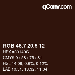 カラーコード: RGB 48.7 20.6 12 | qconv.com