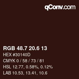 カラーコード: RGB 48.7 20.6 13 | qconv.com