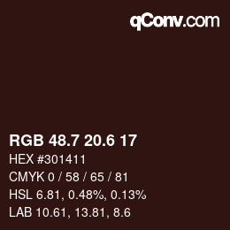 カラーコード: RGB 48.7 20.6 17 | qconv.com