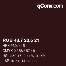 カラーコード: RGB 48.7 20.6 21 | qconv.com