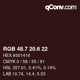 カラーコード: RGB 48.7 20.6 22 | qconv.com
