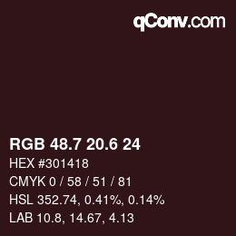 カラーコード: RGB 48.7 20.6 24 | qconv.com