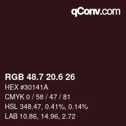 カラーコード: RGB 48.7 20.6 26 | qconv.com