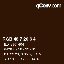 カラーコード: RGB 48.7 20.6 4 | qconv.com