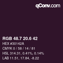 カラーコード: RGB 48.7 20.6 42 | qconv.com