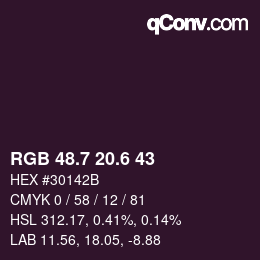 カラーコード: RGB 48.7 20.6 43 | qconv.com