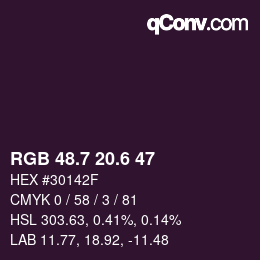 カラーコード: RGB 48.7 20.6 47 | qconv.com