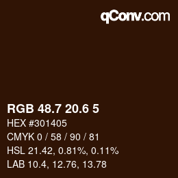 カラーコード: RGB 48.7 20.6 5 | qconv.com