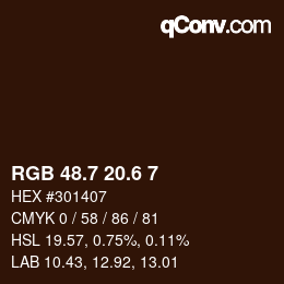 カラーコード: RGB 48.7 20.6 7 | qconv.com