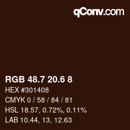 カラーコード: RGB 48.7 20.6 8 | qconv.com