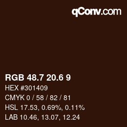 カラーコード: RGB 48.7 20.6 9 | qconv.com