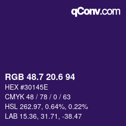 カラーコード: RGB 48.7 20.6 94 | qconv.com