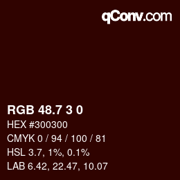 カラーコード: RGB 48.7 3 0 | qconv.com