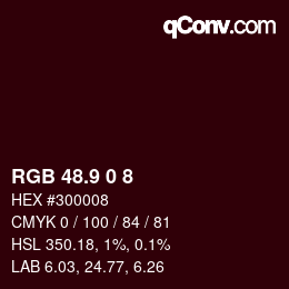 カラーコード: RGB 48.9 0 8 | qconv.com