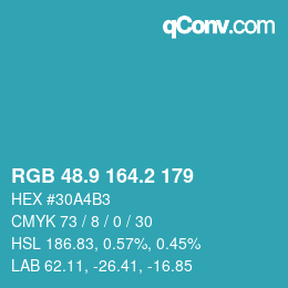 Color code: RGB 48.9 164.2 179 | qconv.com