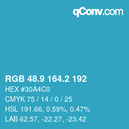 カラーコード: RGB 48.9 164.2 192 | qconv.com