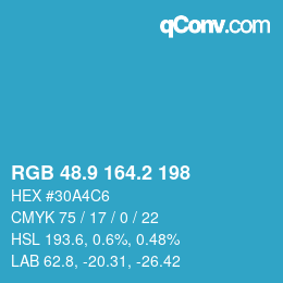 Color code: RGB 48.9 164.2 198 | qconv.com