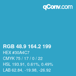 Color code: RGB 48.9 164.2 199 | qconv.com
