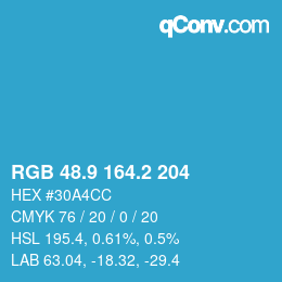 Color code: RGB 48.9 164.2 204 | qconv.com