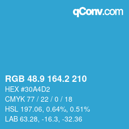Color code: RGB 48.9 164.2 210 | qconv.com