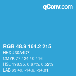 カラーコード: RGB 48.9 164.2 215 | qconv.com