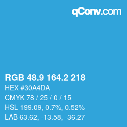 Color code: RGB 48.9 164.2 218 | qconv.com