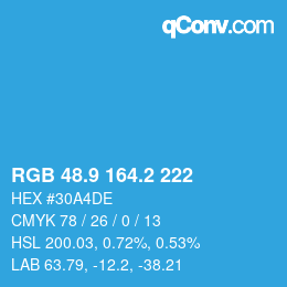 Color code: RGB 48.9 164.2 222 | qconv.com